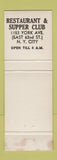 Matchbook Cover - Inner Circle Cocktail Lounge New York City WEAR