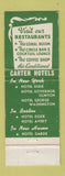 Matchbook Cover - Hotel Governor Clinton New York City WEAR