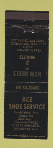 Matchbook Cover - Ace Shoe Service repair Milwaukee WI