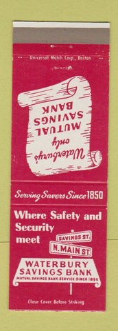 Matchbook Cover - Waterbury Savings Bank CT