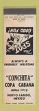 Matchbook Cover - Conchita Copa Cabana Nuevo Laredo Mexico