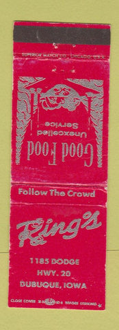 Matchbook Cover - Fing's Dubuque IA restaurant WORN