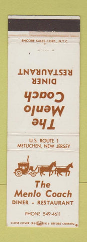 Matchbook Cover - Menlo Coach Restaurant Metuchen NJ WEAR