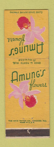 Matchbook Cover - Amling's Flowers Orchid WORN