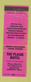 Matchbook Cover - The Plains Motel Cherokee OK WORN