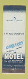 Matchbook Cover - Lombardy Motel Atlantic City NJ WEAR