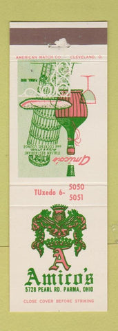 Matchbook Cover - Amico's Italian Restaurant Parma OH Leaning Tower of Pisa