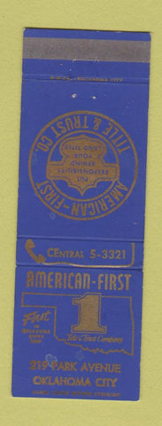 Matchbook Cover - American First Title Trust Oklahoma City OK WEAR