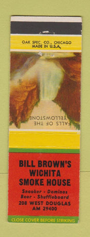 Matchbook Cover - Bill Brown's Wichita Smoke House billiards snooker