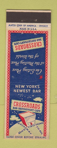 Matchbook Cover - Crossroads Bar Restaurant Cafe New York City