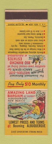 Matchbook Cover - Albuquerque NM Land for Sale