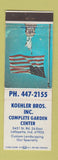 Matchbook Cover - Koehler Bros Garden Center Lafayette IN WEAR
