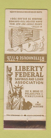 Matchbook Cover - Liberty Federal Savings Philadelphia PA Statue of Liberty