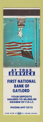 Matchbook Cover - First NATional Bank of Gaylord MI?