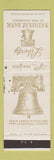 Matchbook Cover - Liberty National Bank Fort Lauderdale FL Liberty Bell WORN
