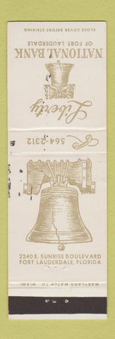 Matchbook Cover - Liberty National Bank Fort Lauderdale FL Liberty Bell WORN
