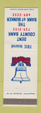 Matchbook Cover - Dent County Bank Bunker MO Liberty Bell