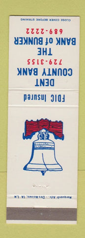 Matchbook Cover - Dent County Bank Bunker MO Liberty Bell