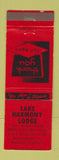 Matchbook Cover - Lake Harmony Lodge Lake Harmony PA
