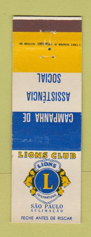 Matchbook Cover - Lions Club Sao Paulo Brazil WEAR