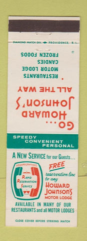 Matchbook Cover - Howard Johnson's Restaurants Motor Lodges