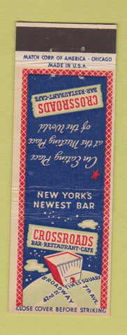 Matchbook Cover - Crossroads Bar Restaurant Cafe New York City