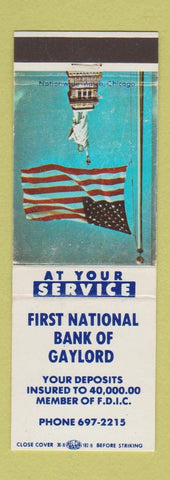 Matchbook Cover - First National Bank of Gaylord MI?