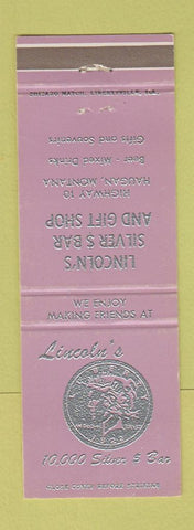 Matchbook Cover - Lincoln's Silver Dollar Bar Haugan MT