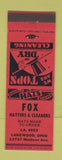 Matchbook Cover - Fox Hatters Cleaners Lakewood OH