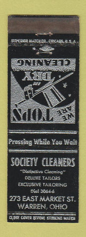 Matchbook Cover - Society Cleaners Warren OH