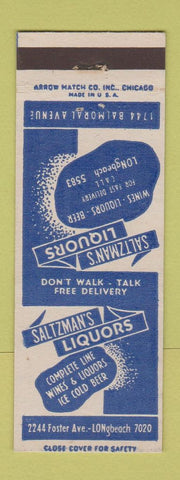 Matchbook Cover - Saltzman's Liquors Chicago IL ARROW