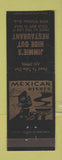 Matchbook Cover - Jimmie's Hide Out Restaurant Mexican Food girlie