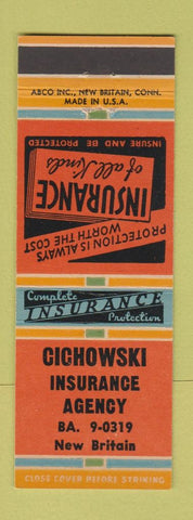 Matchbook Cover - Cichowski Insurance Agency New Britain CT