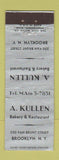 Matchbook Cover - A Kullen Bakery Restaurant Brooklyn NY