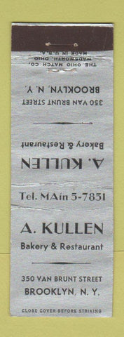 Matchbook Cover - A Kullen Bakery Restaurant Brooklyn NY