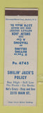 Matchbook Cover - Smilin Jack Used Cars Buffalo NY