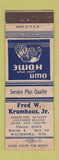 Matchbook Cover - Fred W Krumhaus Jr Concrete Block Sand Waukesha WI WEAR