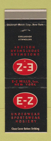 Matchbook Cover - EZ Underwear Hosiery Jackson Heights NY