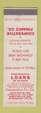 Matchbook Cover - Cooperative Finance Monticello Lafayette IN