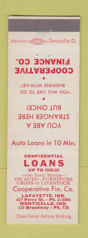 Matchbook Cover - Cooperative Finance Monticello Lafayette IN
