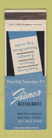 Matchbook Cover - Fiano's Restaurant Bolton CT WORN