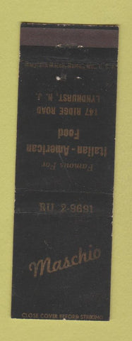 Matchbook Cover - Maschio Italian Restaurant Lyndhurst NJ WEAR