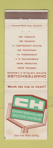 Matchbook Cover - Charterhouse Motor Inns Alexandria VA Bangor ME WEAR