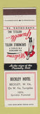 Matchbook Cover - Beckley Hotel WV Grenoble