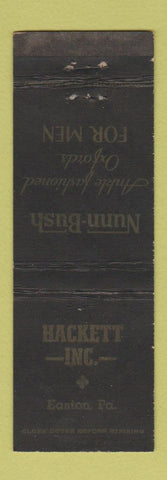 Matchbook Cover - Nunn Bush Men's Shoes Easton PA Hackett WEAR
