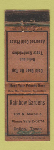 Matchbook Cover - Rainbow Gardens Dallas TX WORN