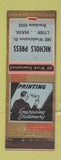 Matchbook Cover - Nichols Press Lynn MA WEAR