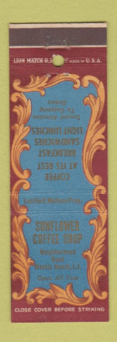 Matchbook Cover - Sunflower Coffee Shop Mastic Beach LI
