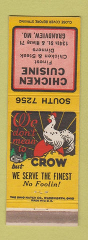 Matchbook Cover - Chicken Cuisine Grandview MO WEAR