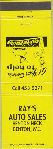 Matchbook Cover - Ray Auto Sales Benton Neck ME